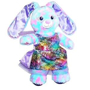 BAB Blue Beary Fairy Bunny Build A Bear w Sequin Outfit Butterfly Wings 16" VGC!